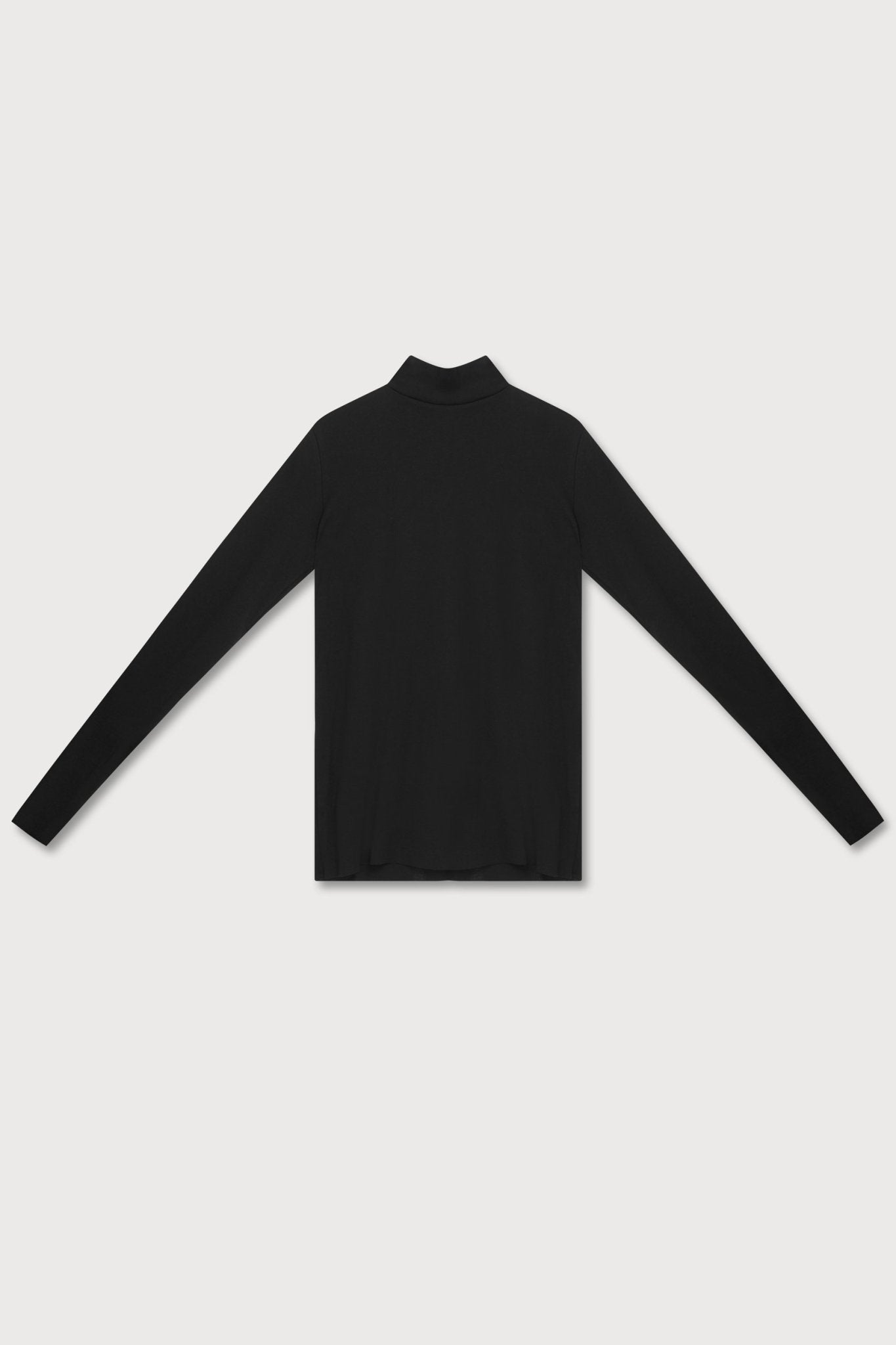 A.BCH A.36 Black Mock Neck Skivvy in Organic Cotton Rib