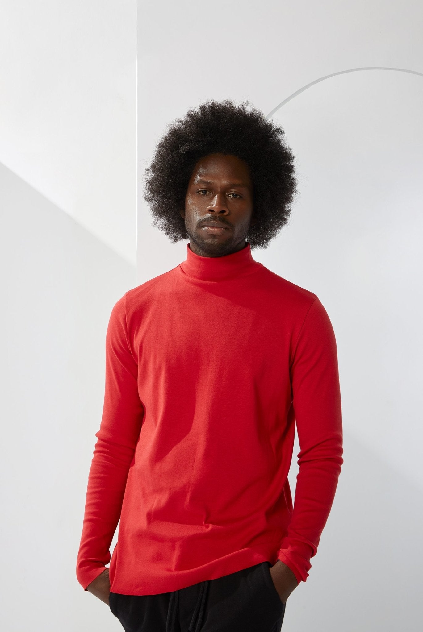 A.BCH A.36 Cherry Mock Neck Skivvy in Organic Cotton Rib