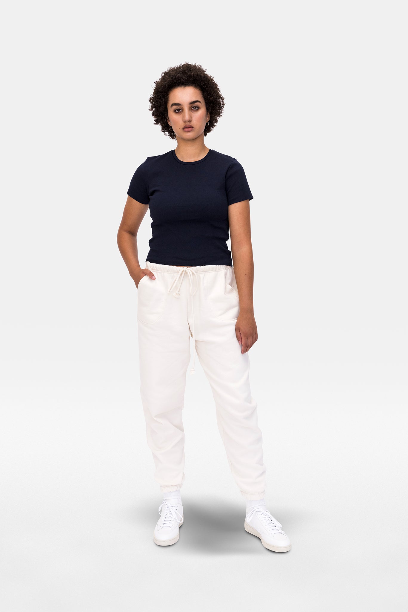 A.BCH A.35 Navy Rib T-Shirt in Organic Cotton Rib