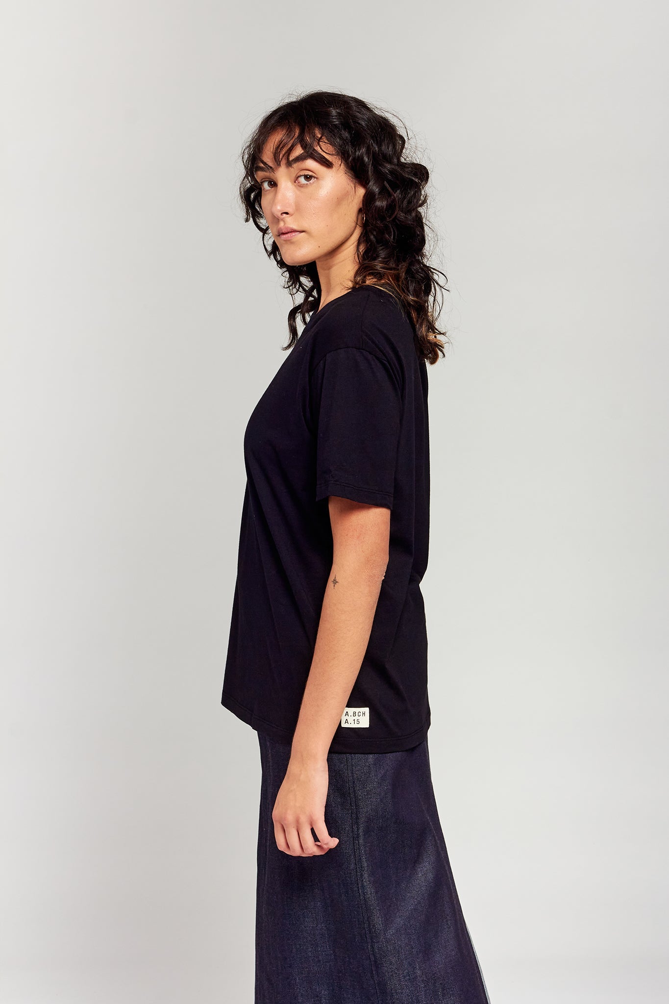 A.BCH A.15 Black Classic T-Shirt in Organic Cotton
