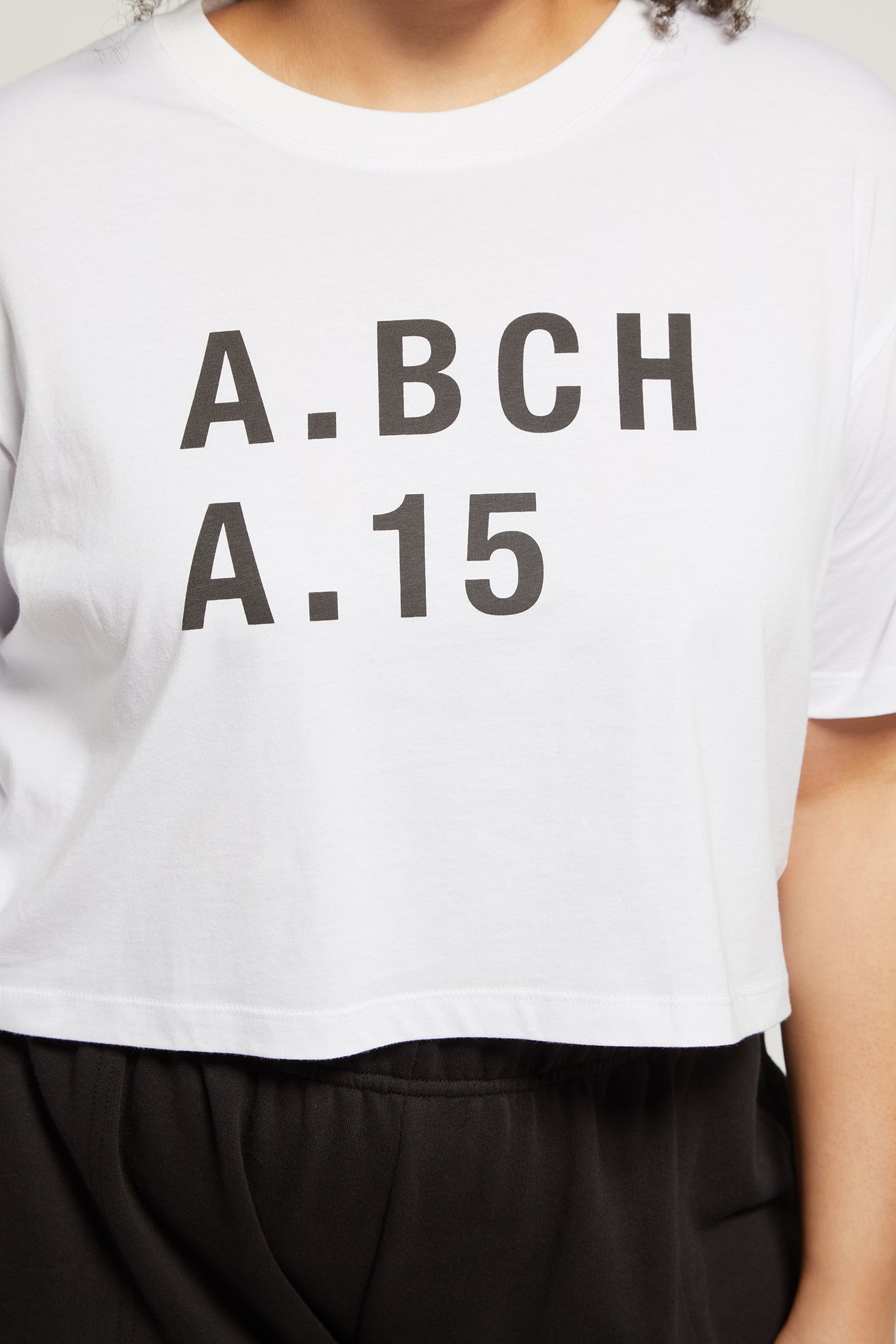 A.BCH A.15 White Crop Fan Tshirt in Organic Cotton