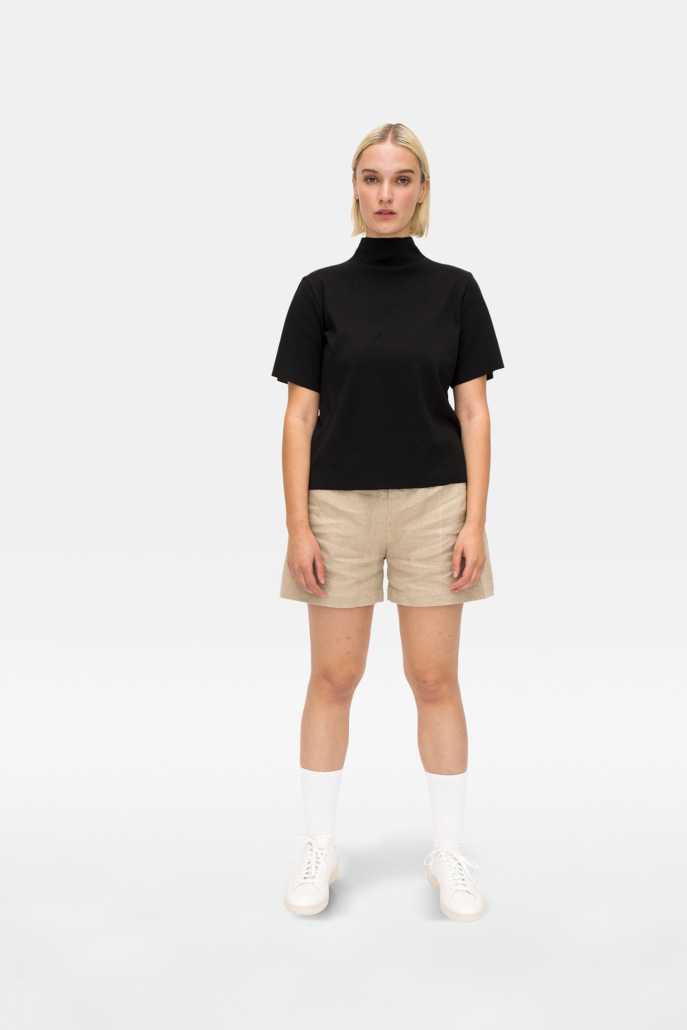 A.BCH A.16 Undyed Signature Shorts in Organic Linen
