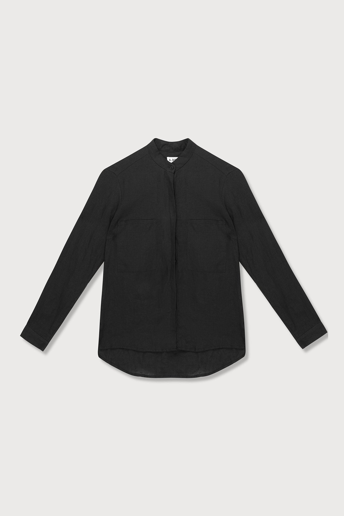 A.BCH A.05 Black Button Up Shirt in Organic Linen