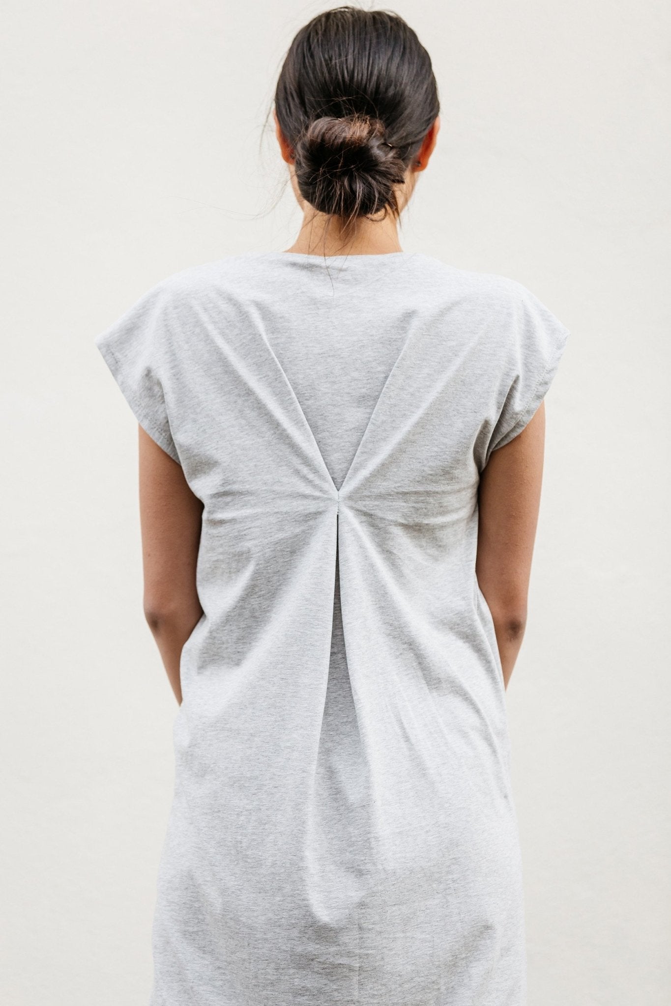 A.BCH A.07 Grey Marle T-Shirt Dress in Organic Cotton
