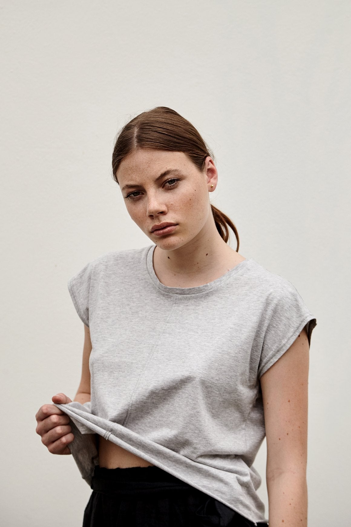 A.BCH A.08 Grey Marle Offcut T-Shirt in Organic Cotton