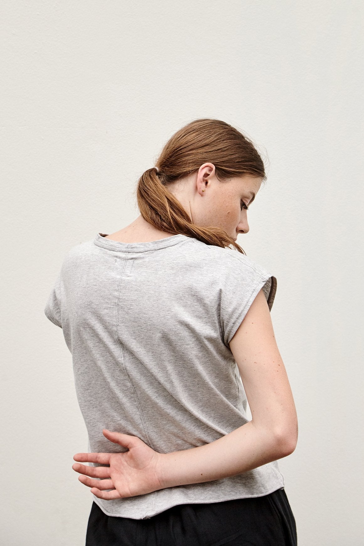 A.BCH A.08 Grey Marle Offcut T-Shirt in Organic Cotton