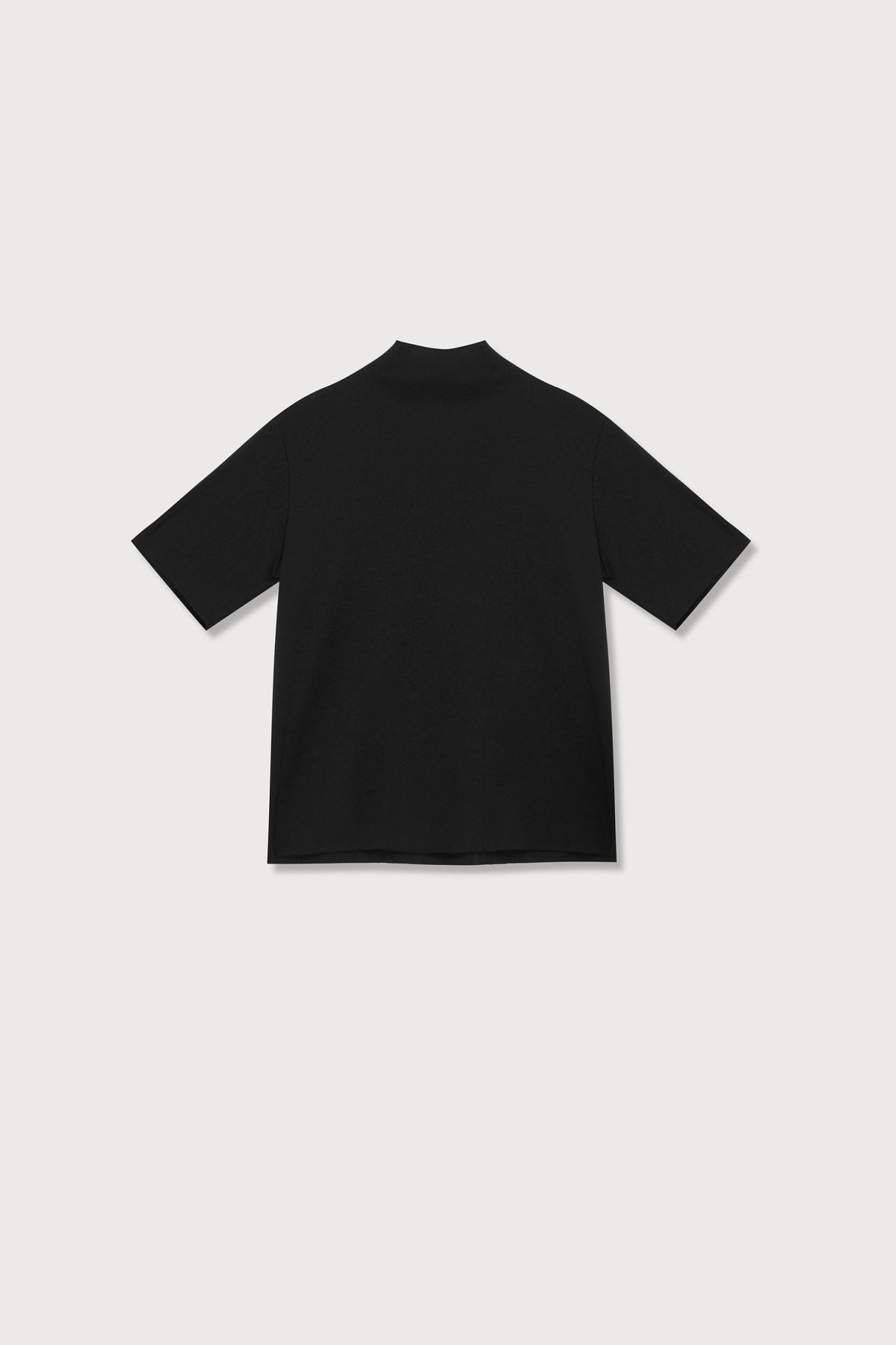 A.BCH A.14 Black Short Sleeve Skivvy in Organic Cotton rib