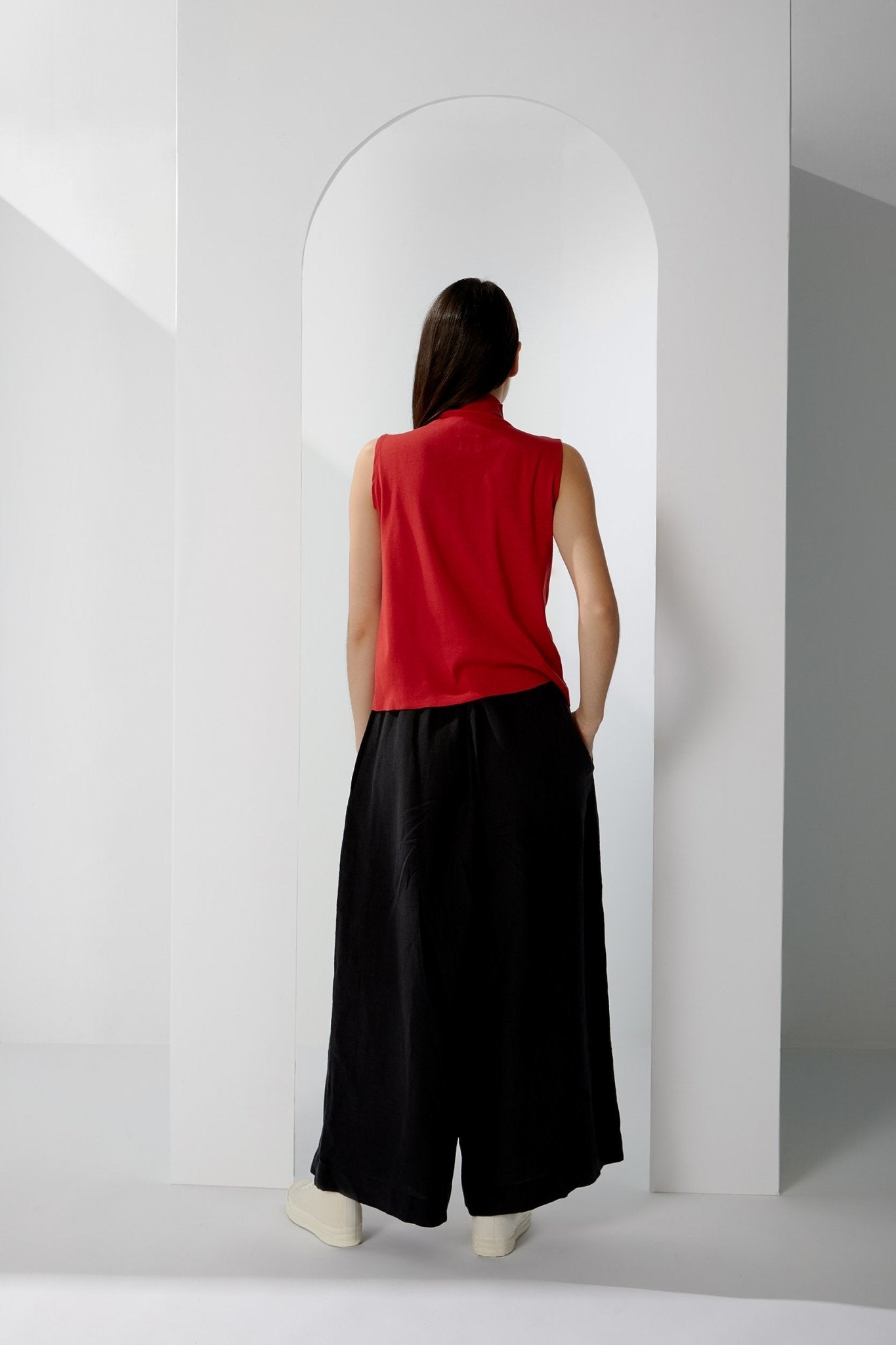 A.BCH A.14 Cherry Sleeveless Skivvy in Organic Cotton Rib