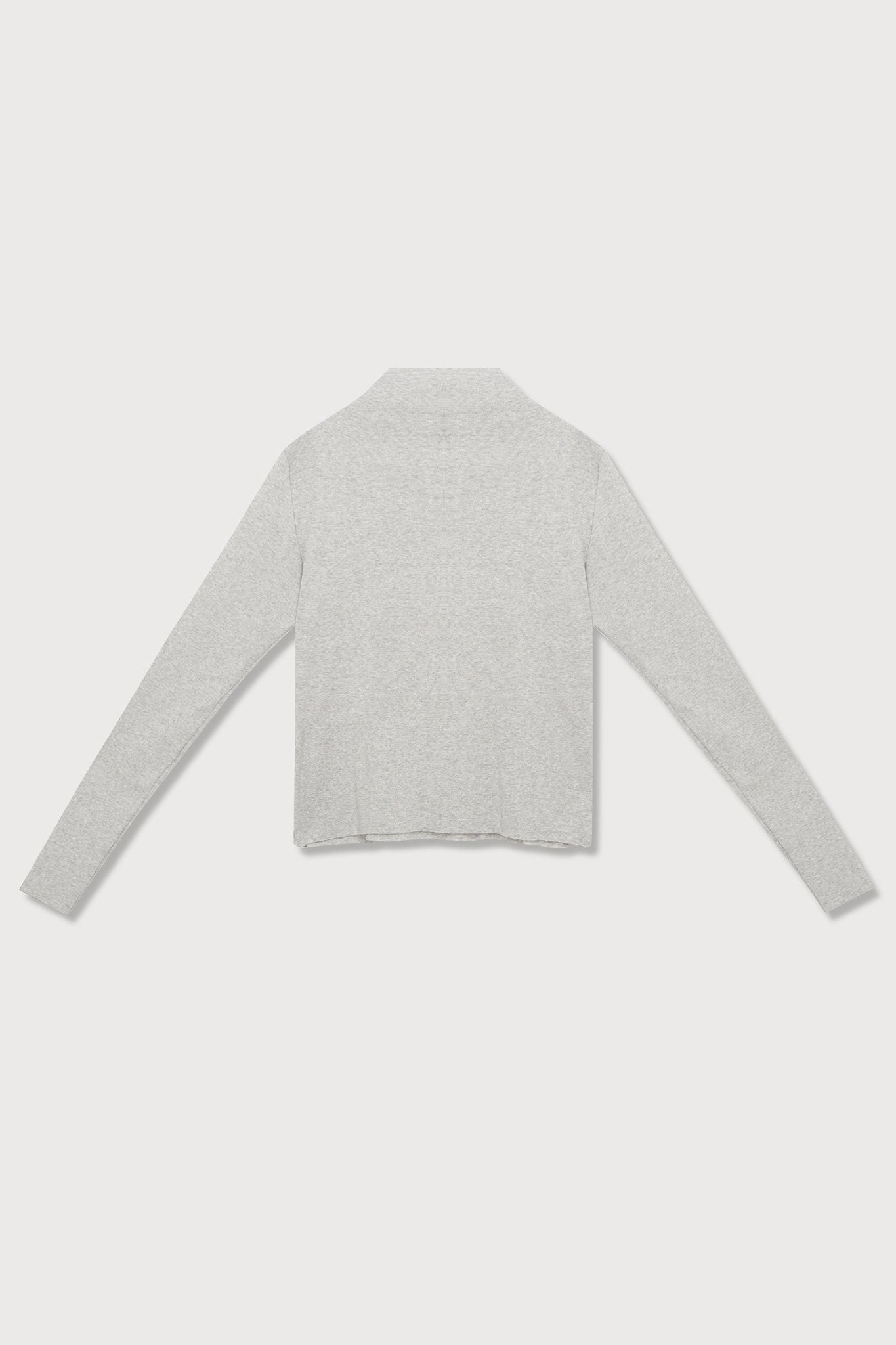 A.BCH A.14 Grey Marle Long Sleeve Skivvy in Organic Cotton Rib