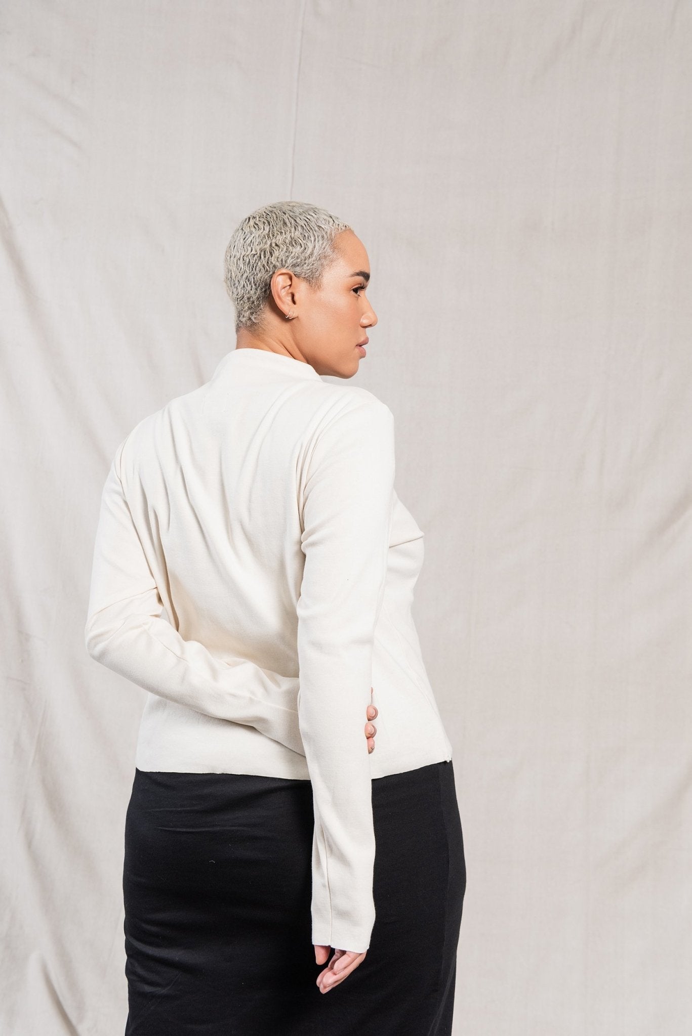 A.BCH A.14 Undyed Long Sleeve Skivvy in Organic Cotton Rib