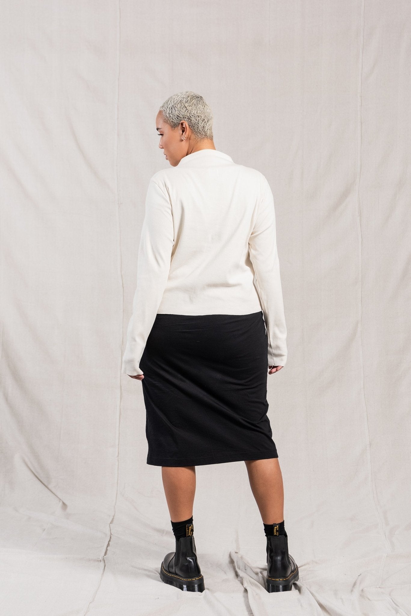 A.BCH A.14 Undyed Long Sleeve Skivvy in Organic Cotton Rib