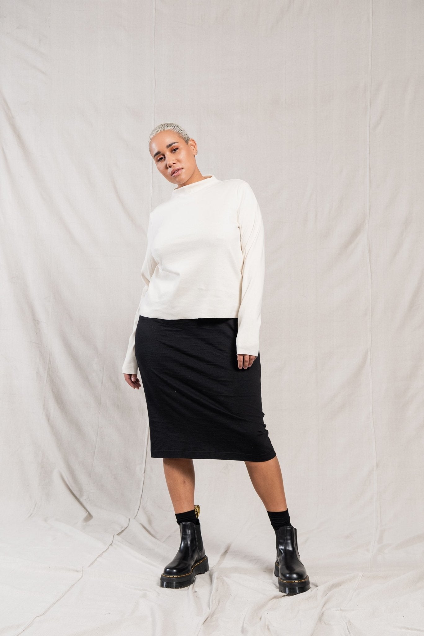 A.BCH A.14 Undyed Long Sleeve Skivvy in Organic Cotton Rib