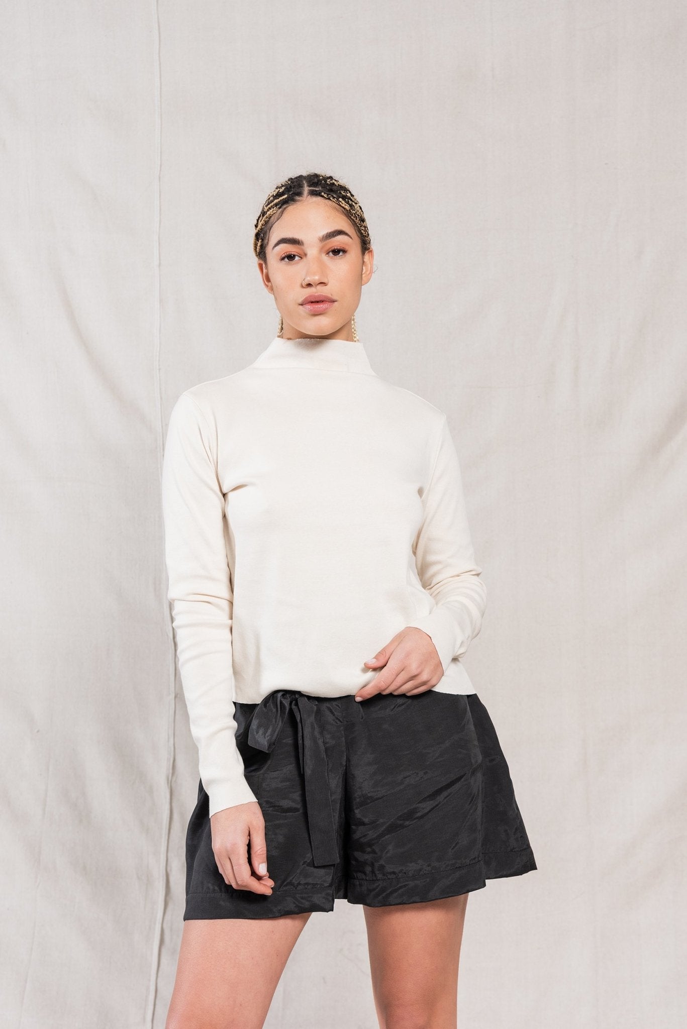 A.BCH A.14 Undyed Long Sleeve Skivvy in Organic Cotton Rib
