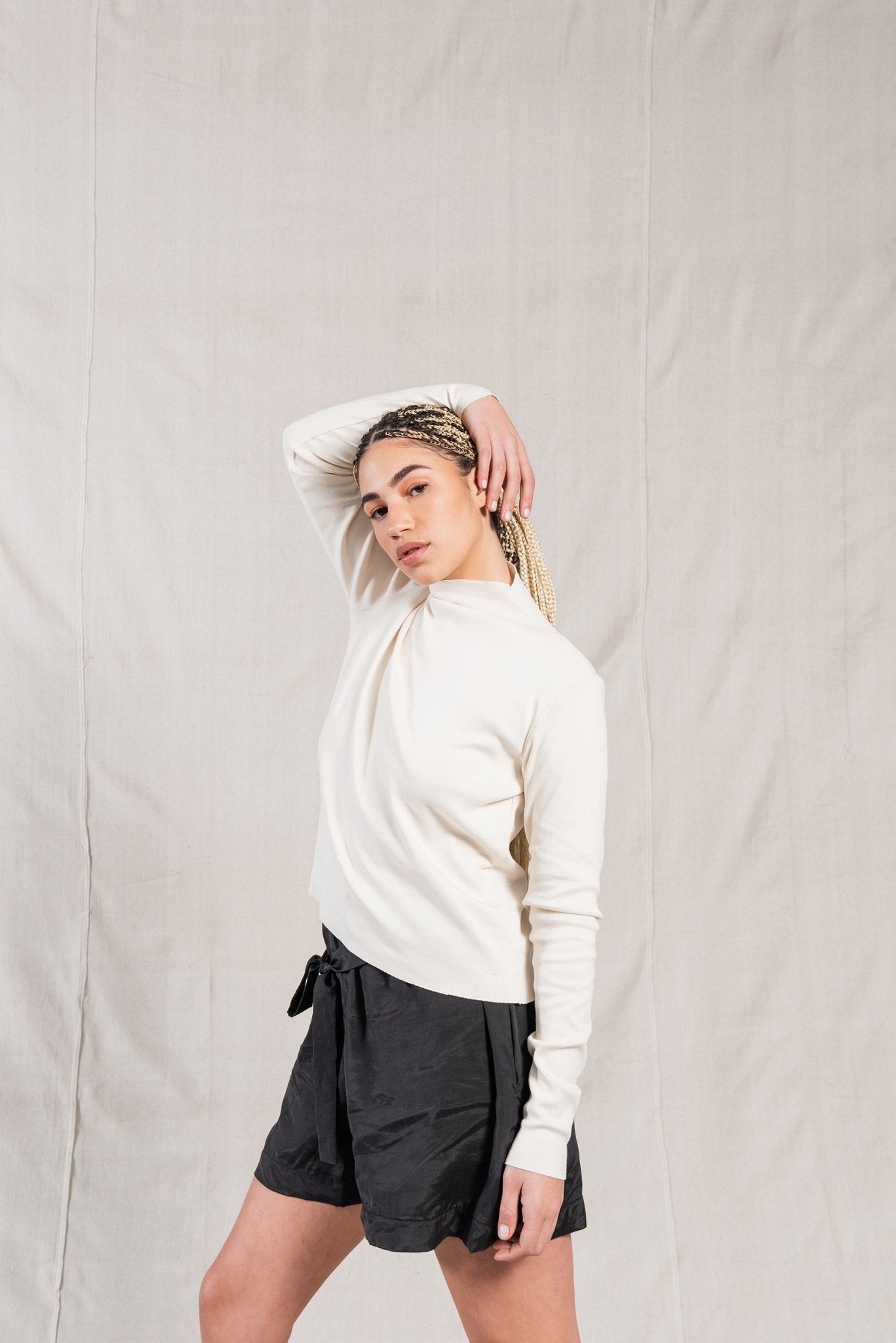 A.BCH A.14 Undyed Long Sleeve Skivvy in Organic Cotton Rib