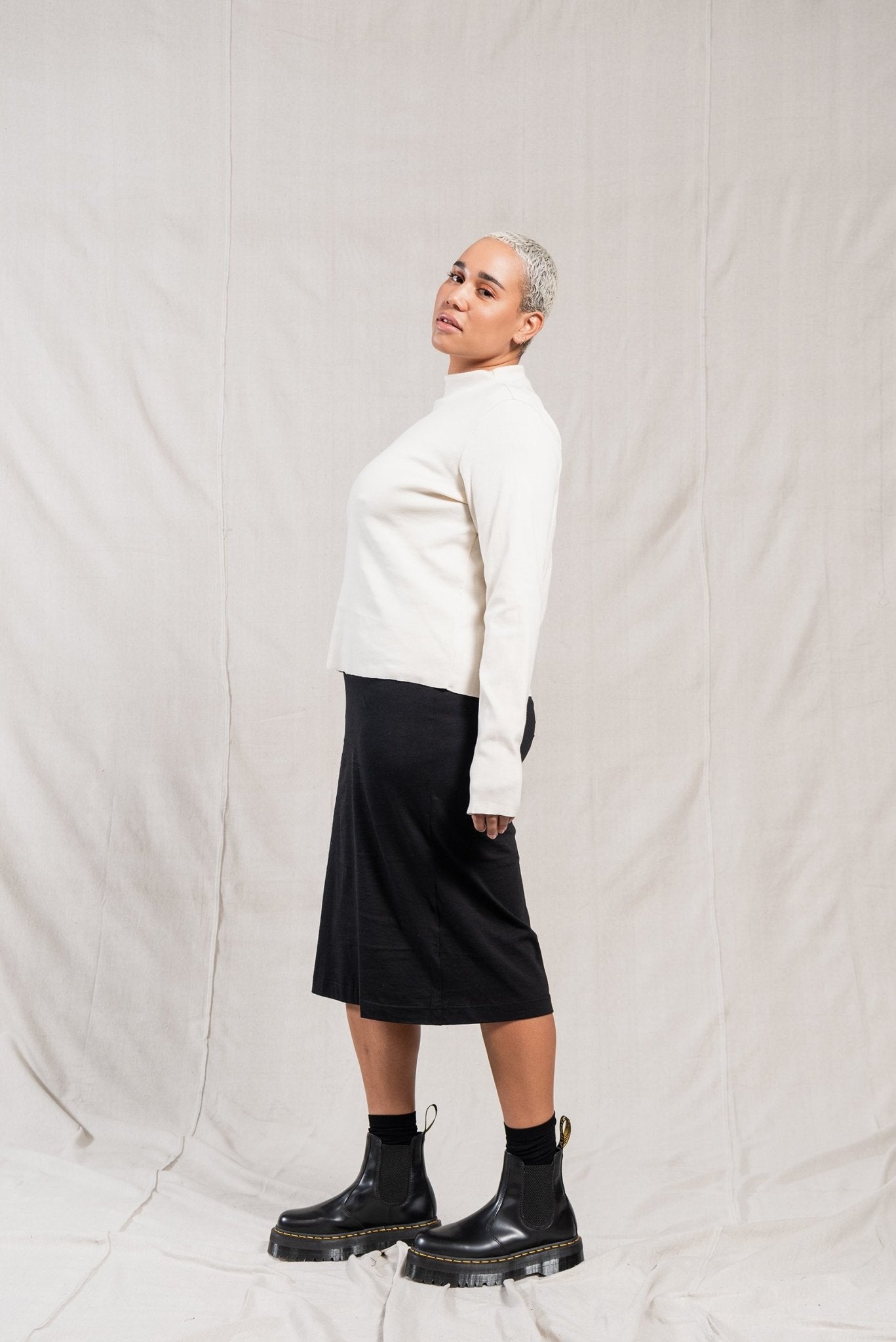 A.BCH A.14 Undyed Long Sleeve Skivvy in Organic Cotton Rib