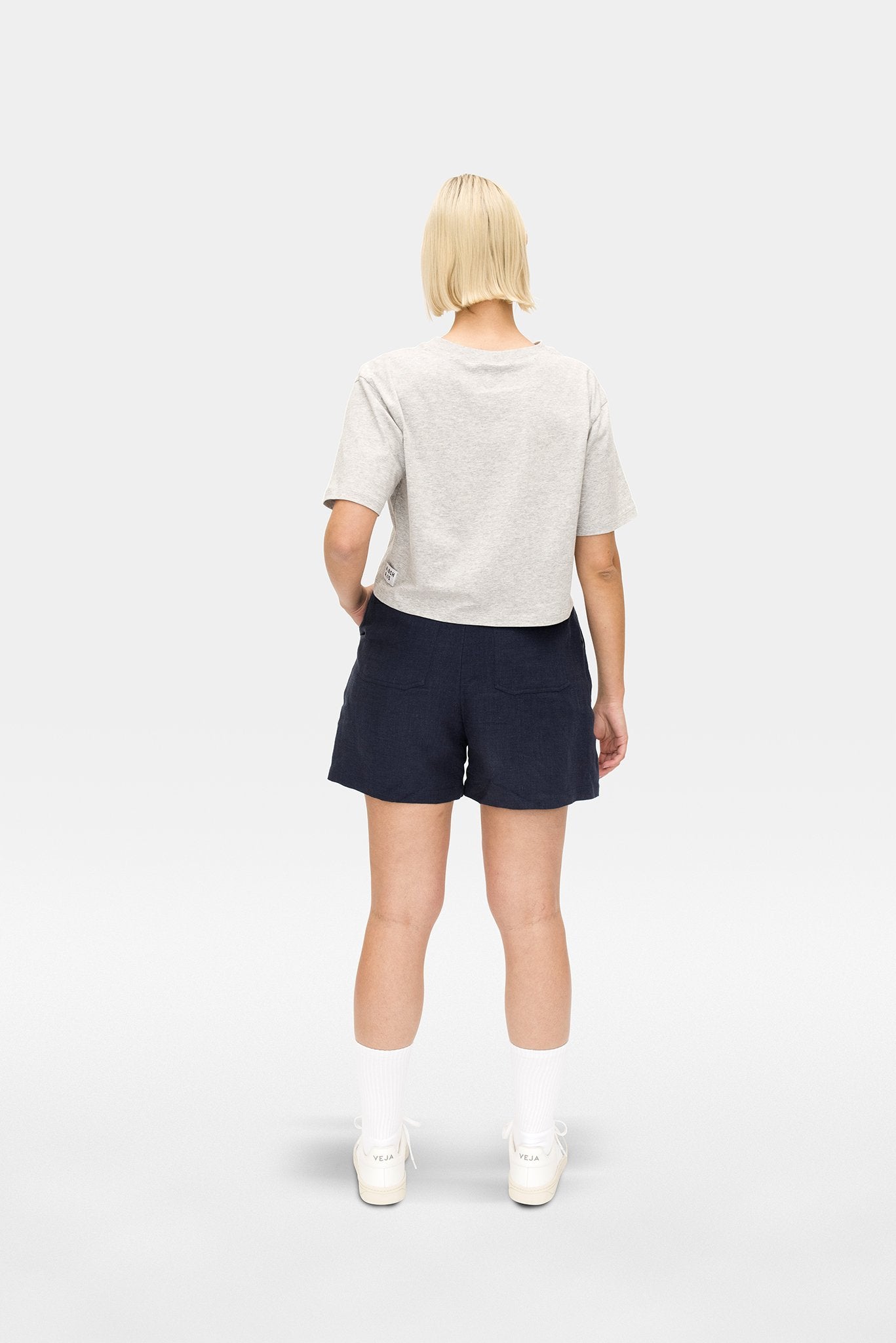A.BCH A.15 Grey Marle Crop T-Shirt in Organic Cotton