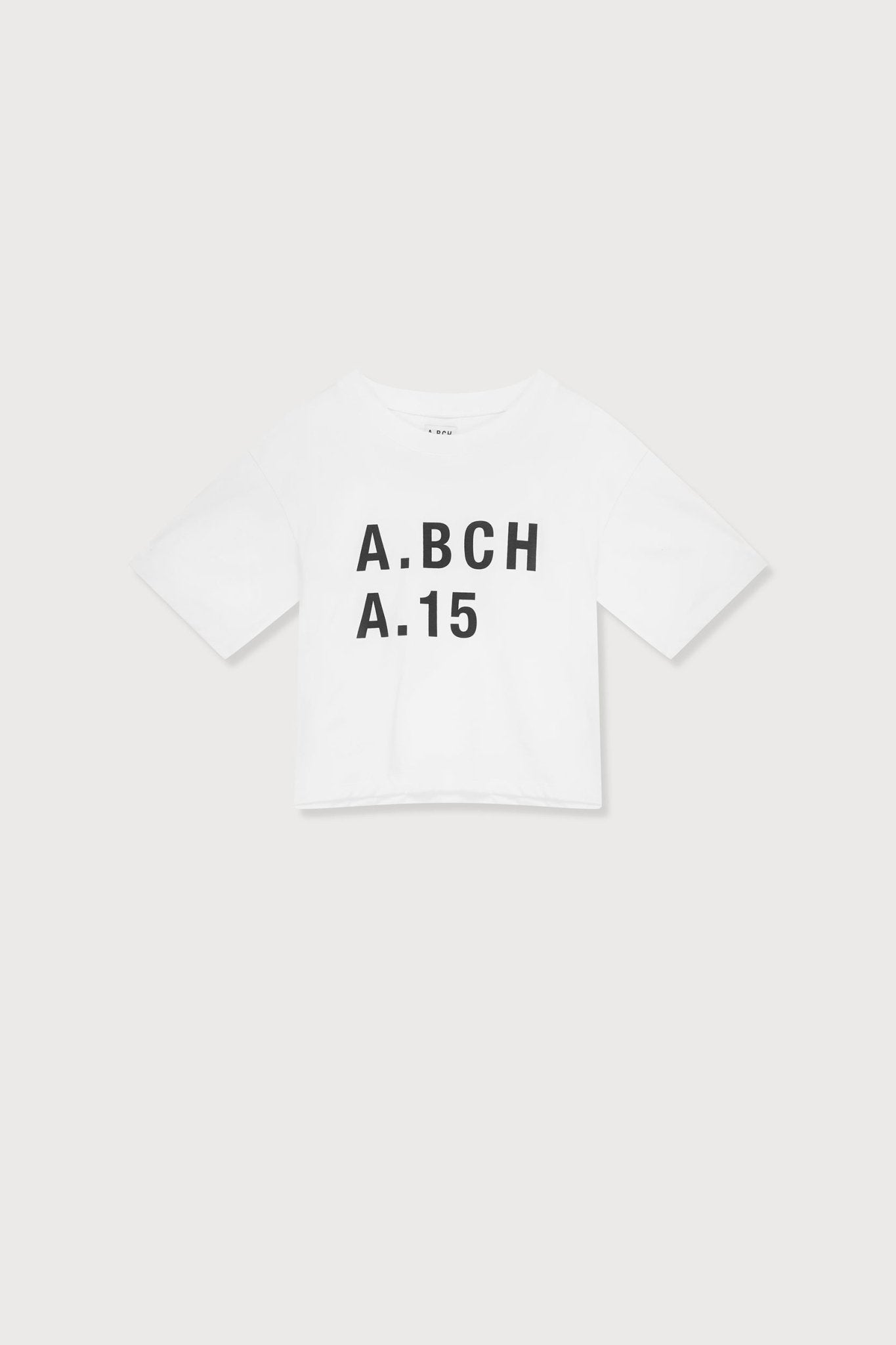 A.BCH A.15 White Crop Fan Tshirt in Organic Cotton